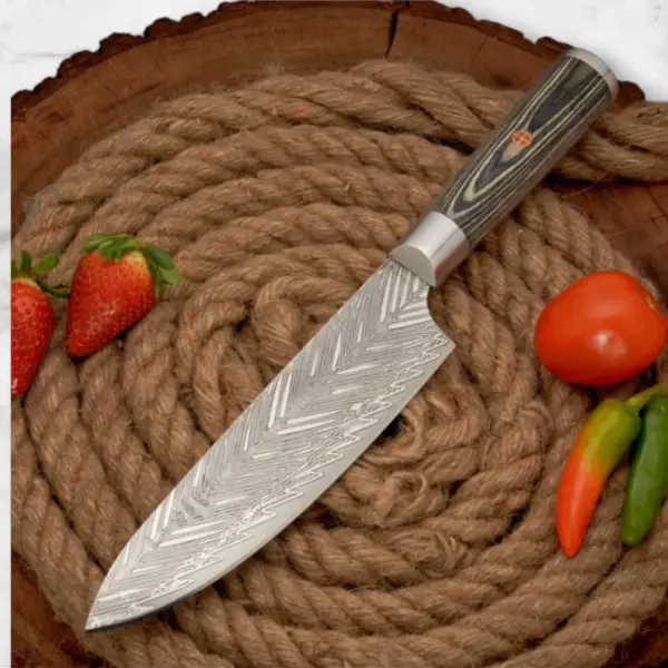 14" Handmade Forged D2 Stainless Steel Chef Knife with Pakkawood Handle - Image 5