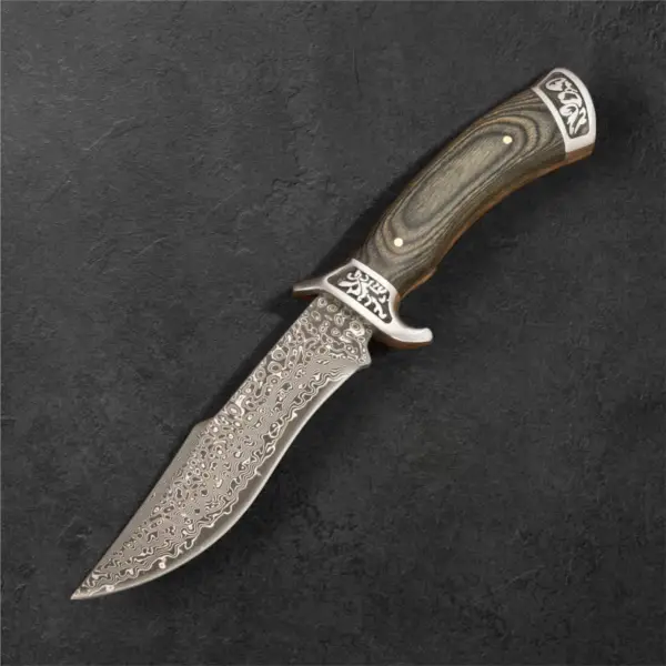 Custom Hand Forged Damascus Hunting Knife – Fixed Blade EDC Essential - Image 2