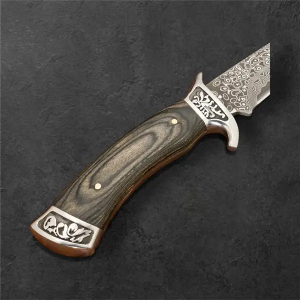 Custom Hand Forged Damascus Hunting Knife – Fixed Blade EDC Essential - Image 4