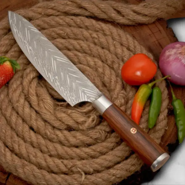 14” Handmade D2 Stainless Steel Chef Knife – Forged Blade with Rosewood Handle & Leather Sheath - Image 4