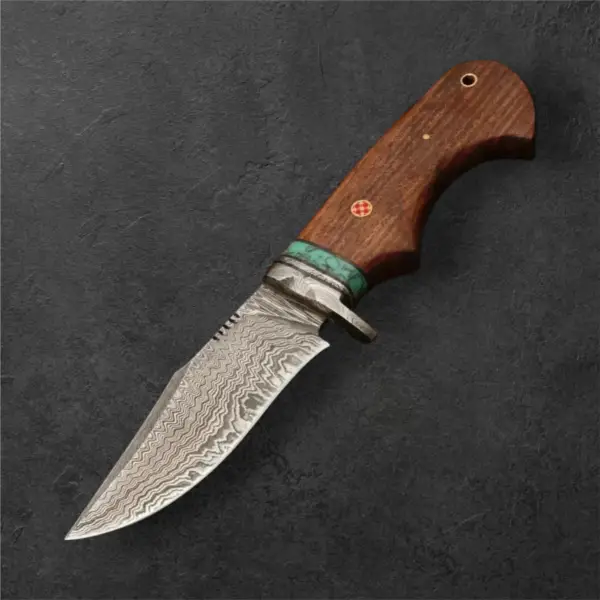 10" Handmade Damascus Steel Hunting Knife - Image 4