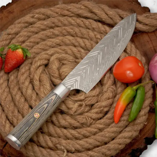 14" Handmade Forged D2 Stainless Steel Chef Knife with Pakkawood Handle - Image 2