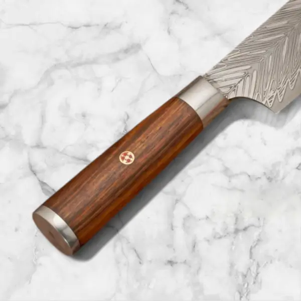 14” Handmade D2 Stainless Steel Chef Knife – Forged Blade with Rosewood Handle & Leather Sheath - Image 3
