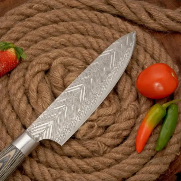 14" Handmade Forged D2 Stainless Steel Chef Knife with Pakkawood Handle - Image 3