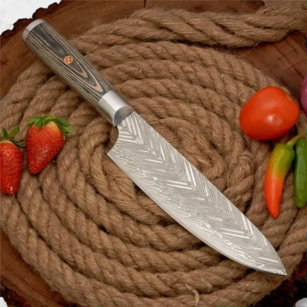 14" Handmade Forged D2 Stainless Steel Chef Knife with Pakkawood Handle - Image 7