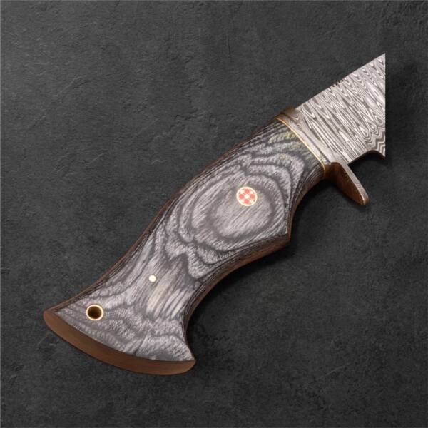 Edge Craft Co. 10” Handmade Damascus Steel Hunting Knife – Fixed Blade with Pakkawood Handle & Leather Sheath - Image 5